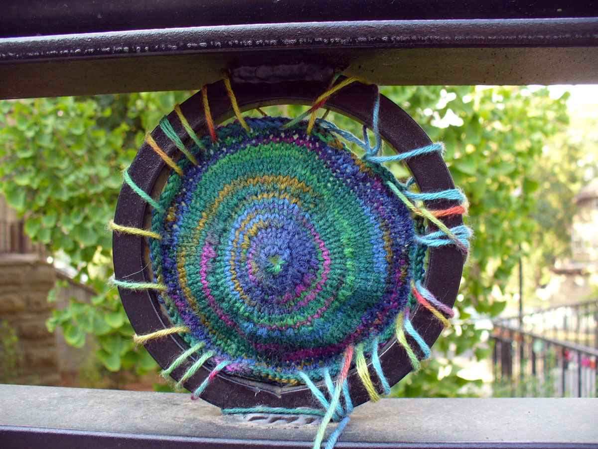 Yarn art in Moscow, ID unknown artist photo Susan Fluegel